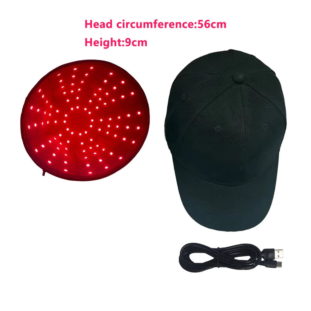 660nm 850nm Red Light Infrared Hair Therapy Hair Growth Cap Anti Hair Loss Relax Scalp Care Hat Anti Hairs Adjustable Rear Strap
