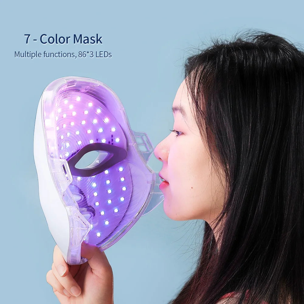 7-1 Colors Red Light Therapy For Face，LED Facial Skin Care Mask,Red Light Mask for Face