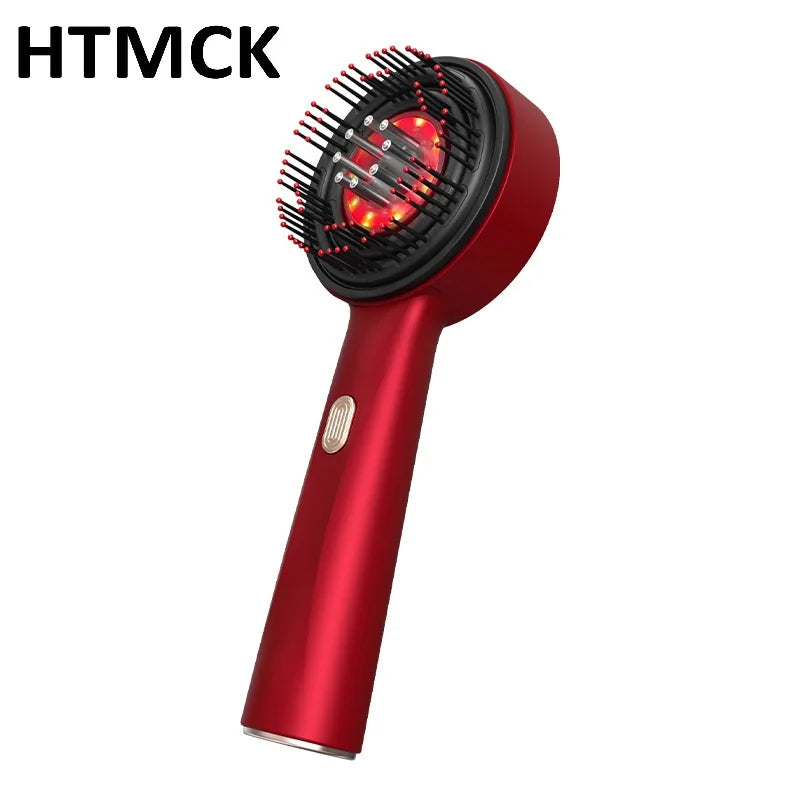 HTMCK Electric Vibration Red Light Scalp Massage Brush Portable Essential Oil Hair Care Comb Home Daily Use