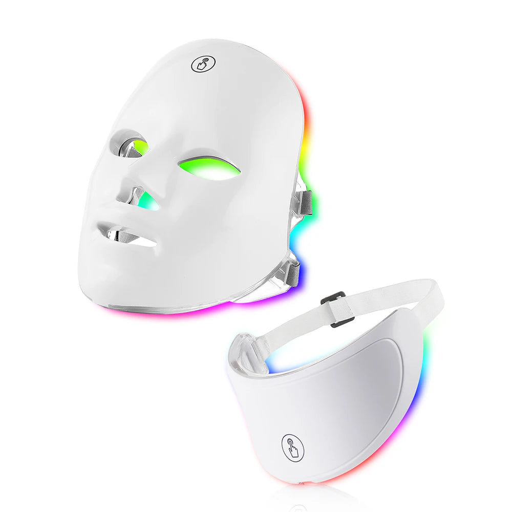 7-1 Colors Red Light Therapy For Face，LED Facial Skin Care Mask,Red Light Mask for Face