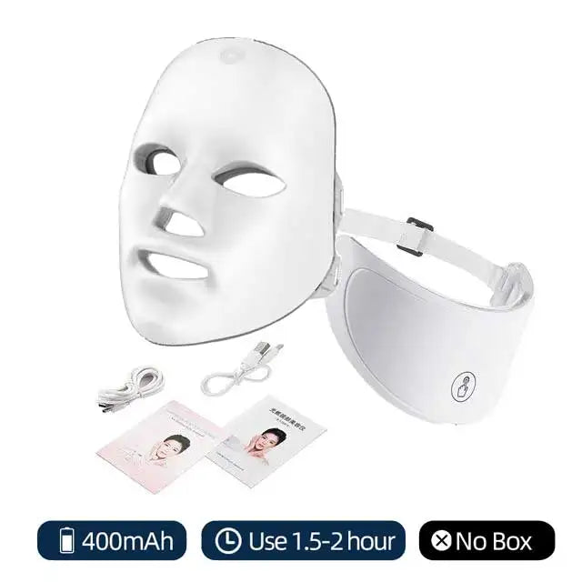 7-1 Colors Red Light Therapy For Face，LED Facial Skin Care Mask,Red Light Mask for Face