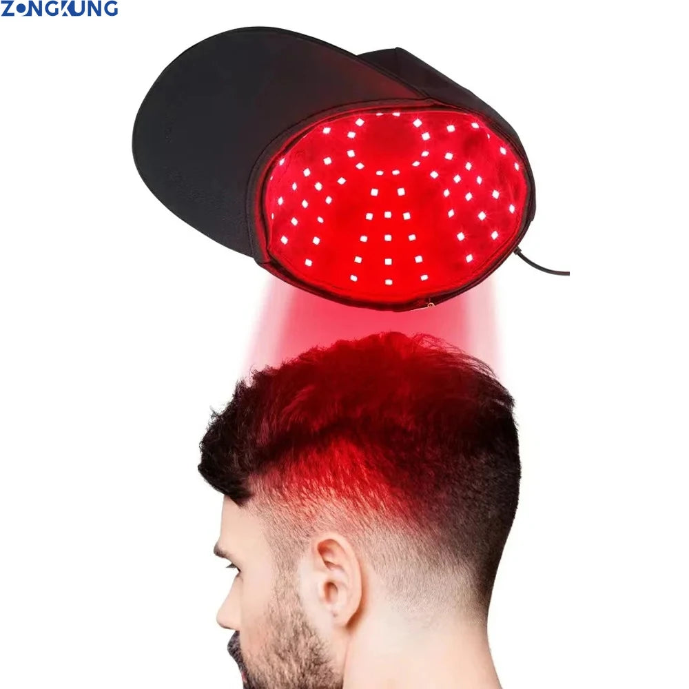 660nm 850nm Red Light Infrared Hair Therapy Hair Growth Cap Anti Hair Loss Relax Scalp Care Hat Anti Hairs Adjustable Rear Strap