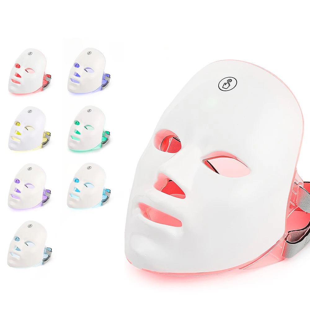 7-1 Colors Red Light Therapy For Face，LED Facial Skin Care Mask,Red Light Mask for Face