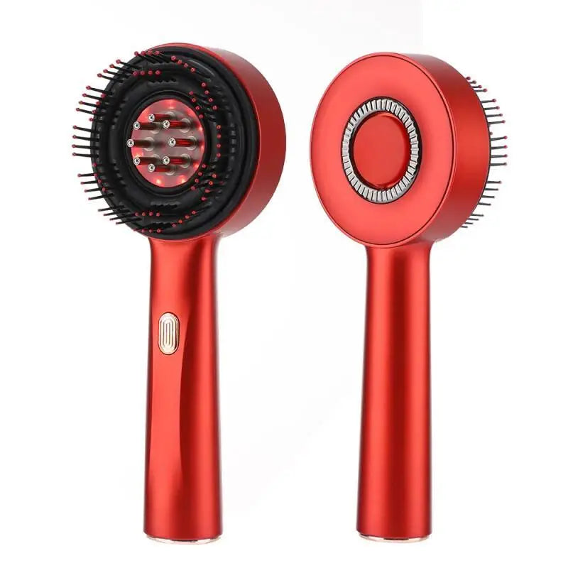 HTMCK Electric Vibration Red Light Scalp Massage Brush Portable Essential Oil Hair Care Comb Home Daily Use