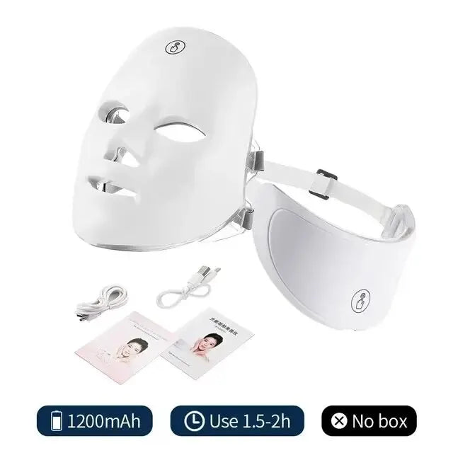 7-1 Colors Red Light Therapy For Face，LED Facial Skin Care Mask,Red Light Mask for Face