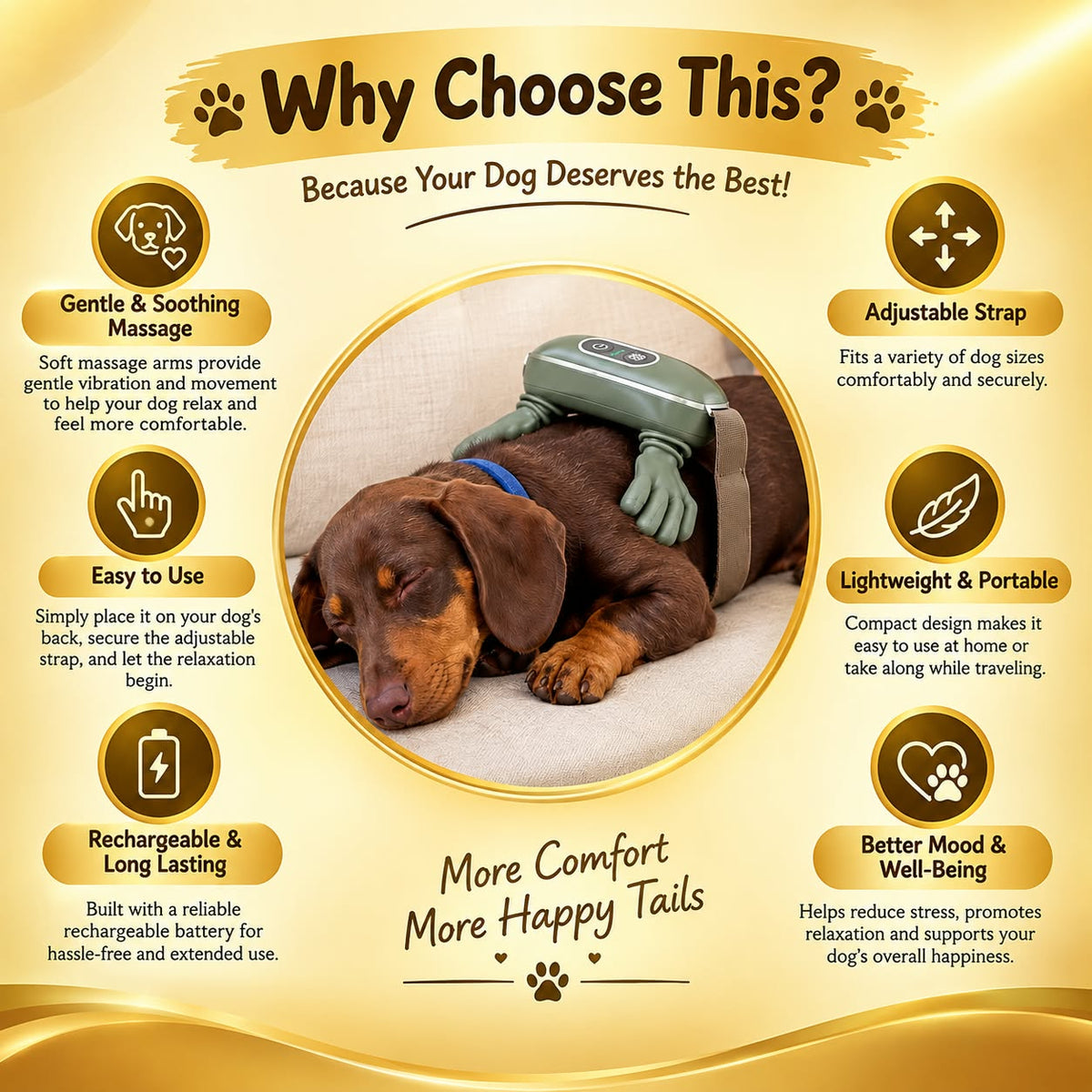 Dog Back Massager – Soothing Massage & Relaxation Device for Dogs 🐶✨